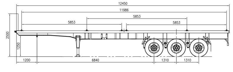 flatbed trailer drawing