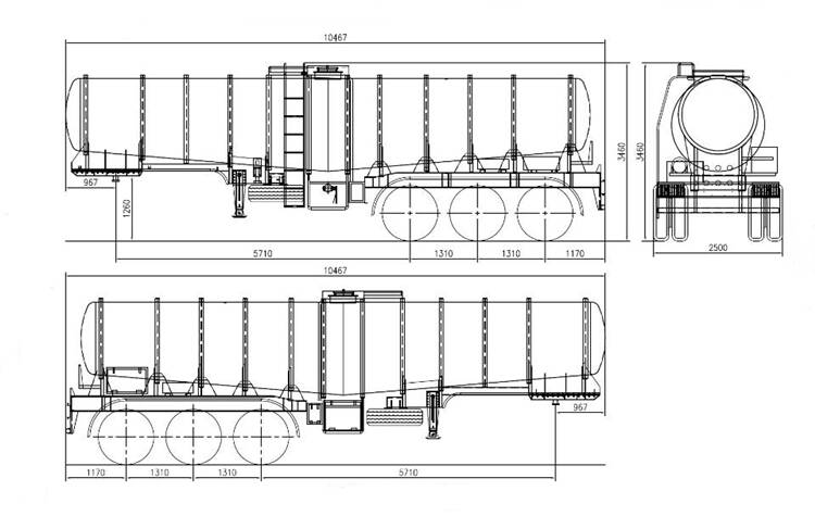 chemical acid tanker trailer drawing