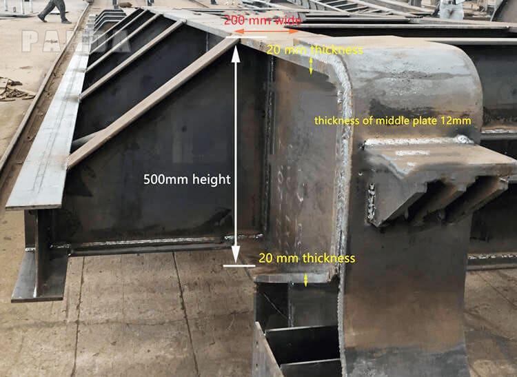 remolque de plataforma baja altura de la viga principal gruesa