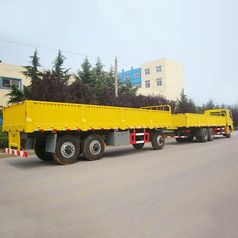 drawbar drop side wall trailer