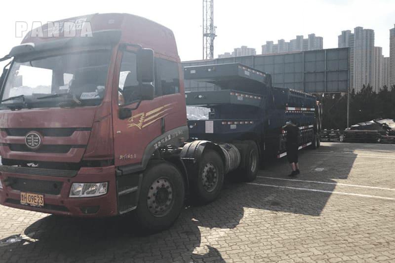 2 axle lowbed trailer shipping to south america2