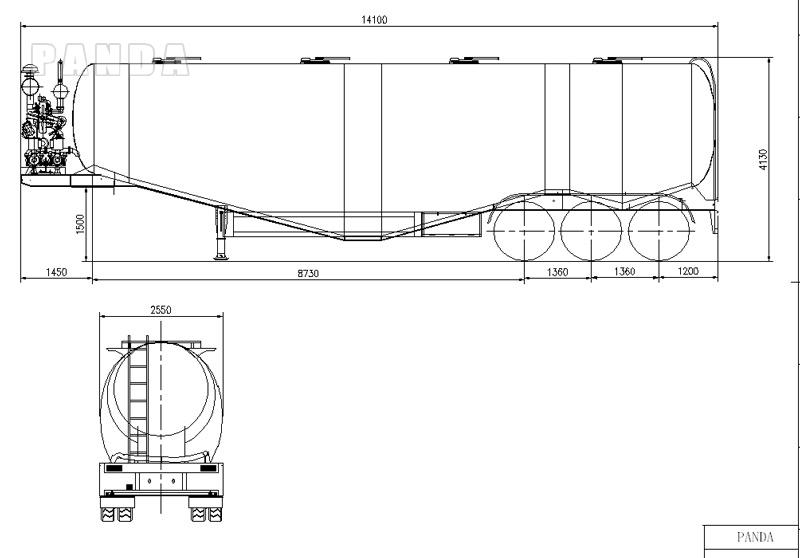 Dessin d'un vraquier à ciment de 85 tonnes