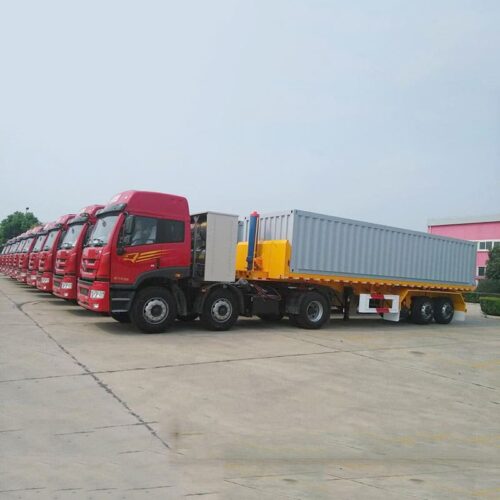 3 essieux 20ft flatbed dumper trailer