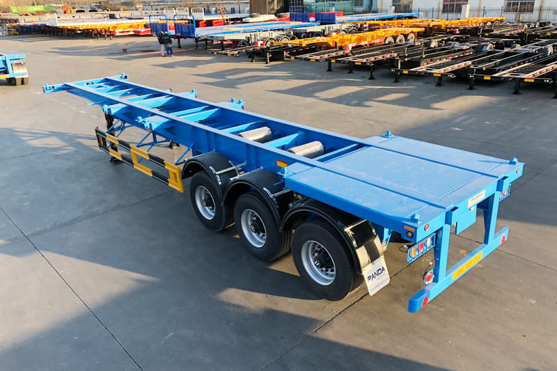 3 Axle 40Ft Container Chassis Trailer Shipping to Zambia