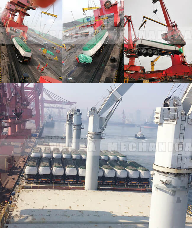 Transport maritime de la remorque du silo à ciment