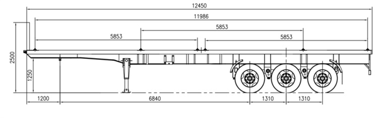 40 ft flatbed trailer drawing