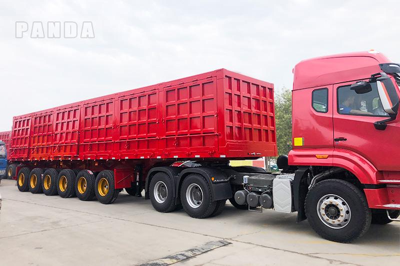 6 axles side tipper semi trailer